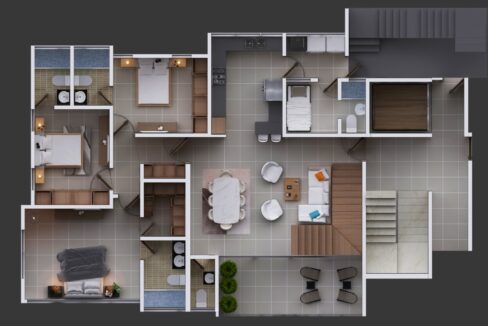 O21 _ Penthouse_ Primer Nivel _ Planta 3D