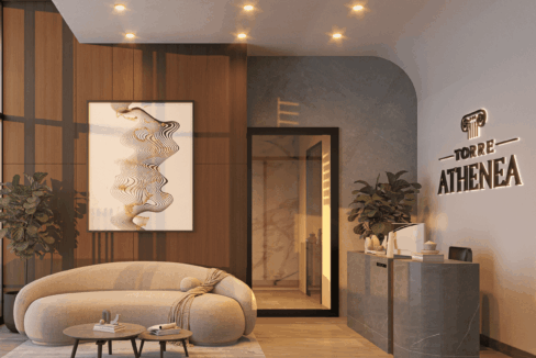 Lobby moderno en torre